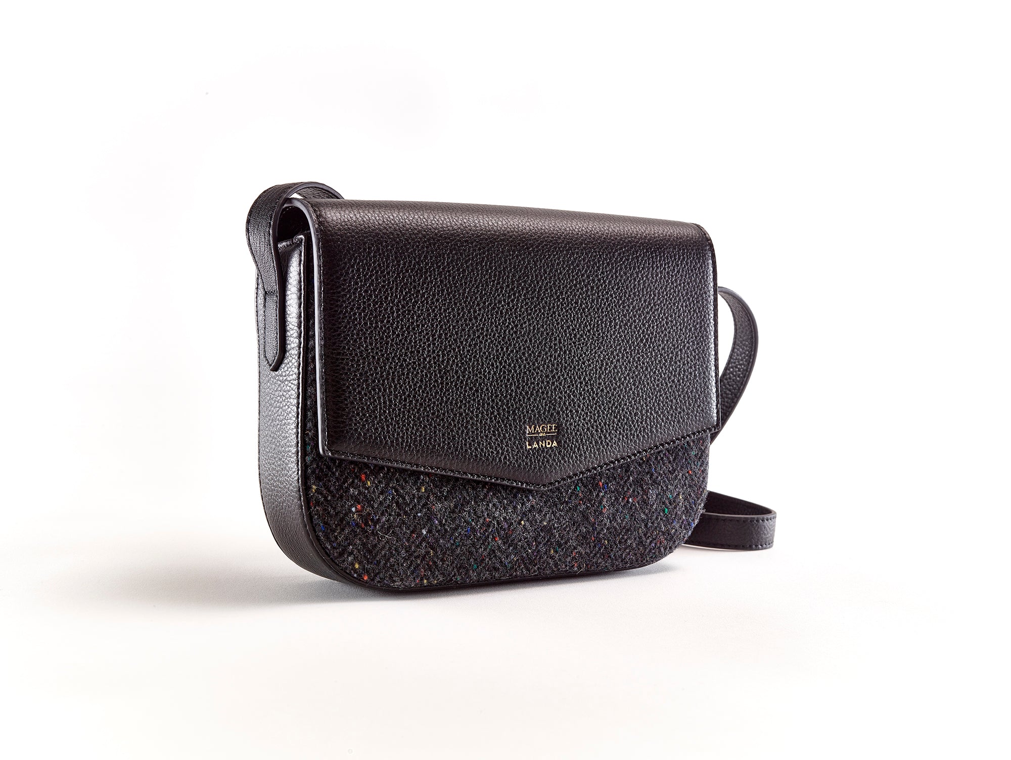 MINI OLIVO LEATHER & TWEED CROSSBODY BAG